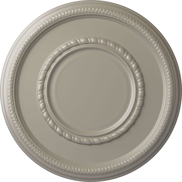 Ekena Millwork Federal Roped Large Ceiling Medallion (Fits Canopies up to 7 3/4"), 17 3/8"OD x 1 1/8"P, Pearl White CM17FEPWS - main